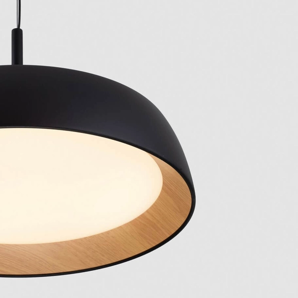 Zwisająca lampa nad wyspę CARACOLLO LE44810 LED 40W 3000K czarny drewniany