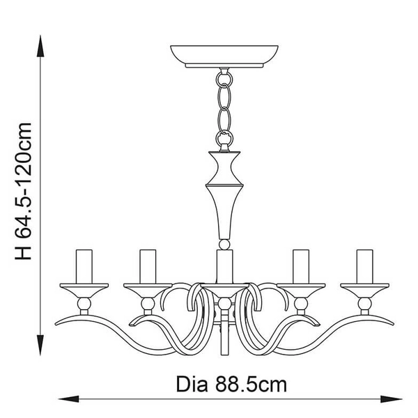 Antyczny żyrandol Kora KORA-8AB do salonu metalowy mosiądz