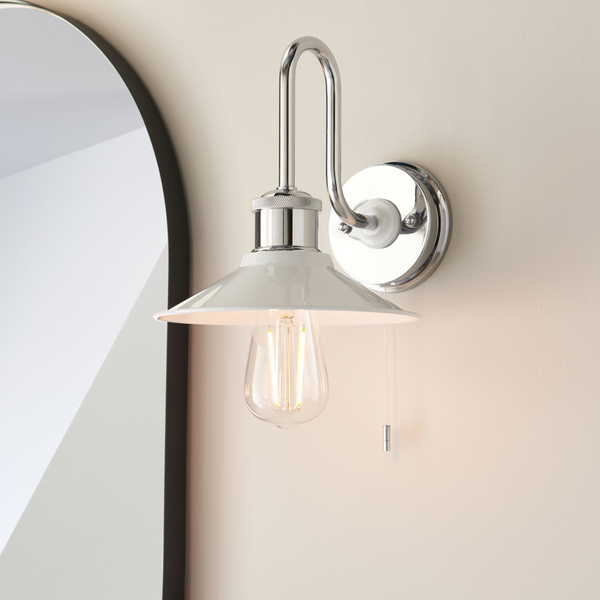 Łazienkowy kinkiet L&-195508 Light& z włącznikiem IP44 biała chrom