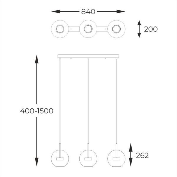 Lampa wisząca Enceladus P0428-03J-L4AC LED 5W 3000K przezroczysty złoty
