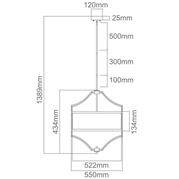 LAMPA abażurowa Stesso Cromo M Orlicki Design wisząca OPRAWA okrągła w stylu klasycznym kremowa chrom