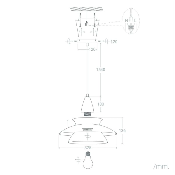 Lampa wisząca Luppo ABR-LWBL-E27 Abruzzo metalowa nad stół czarny