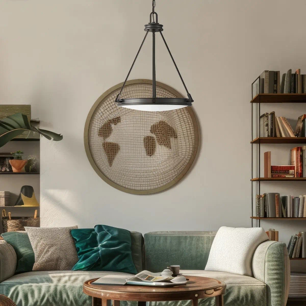 Industrialna lampa wisząca Collier HK-COLLIER-P-BX na łańcuchu czarna
