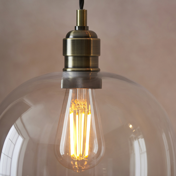 Lampa wisząca L&-1100658 Light& ze szklanym kloszem mosiądz