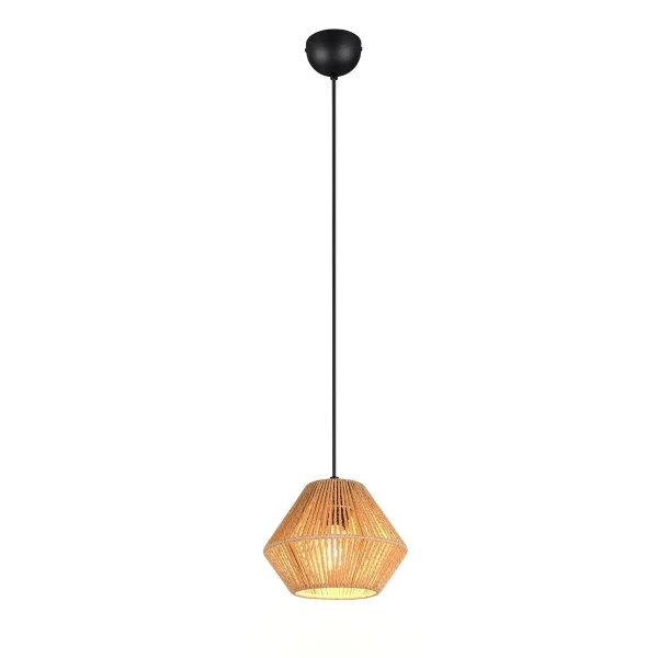 Lampa wisząca ekologiczna LUCILLE R36111026 do salonu czarny brązowy