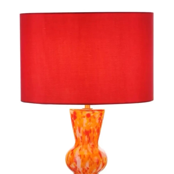 Nocna lampa z abażurem Rheneas  RHE4225 tkaninowa czerwony