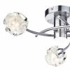 Potrójny plafon sufitowy SEATTLE satynowy chrom metalowy szklany G9 do salonu SEA5346