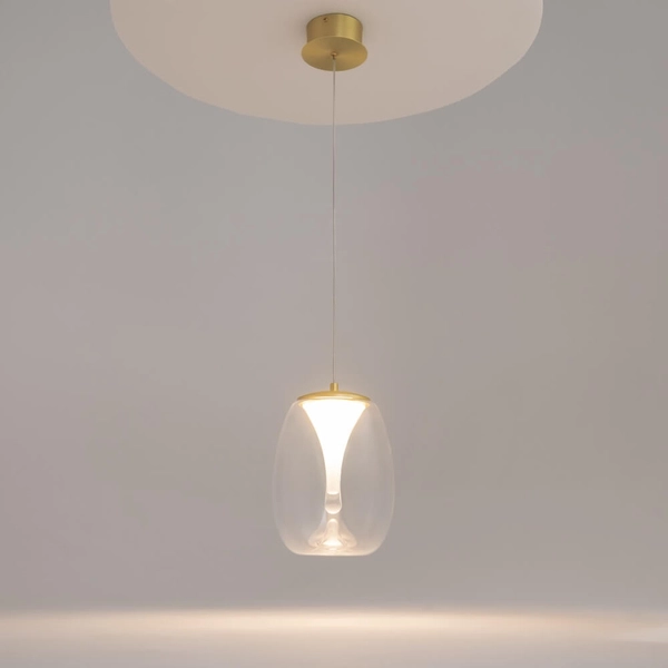 Zawieszana lampa Splash MOD282PL-L8G3K1 LED 7W 3000K złota przezroczysta