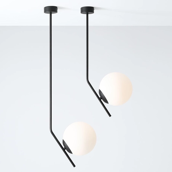 Szklana kula sufitowa GALLIA 1095PL_G1_L Aldex okrągła kula salonowa biała