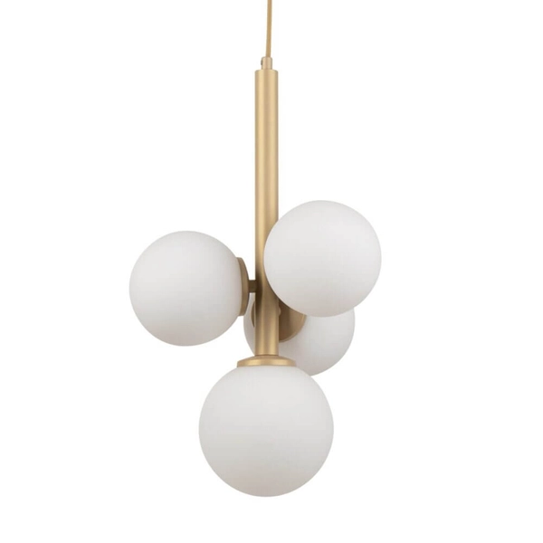 Lampa zwisająca Perla 33606 Sigma balls szklana metalowa złota biała