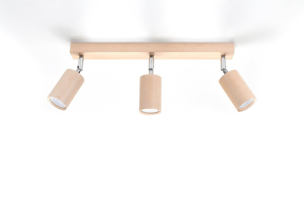 Sufitowa LAMPA ekologiczna SL.0703 drewniana OPRAWA regulowane tuby reflektorki drewniane