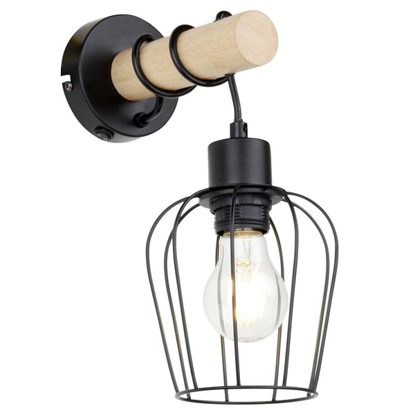 Industrialna LAMPA ścienna FABIAN 5244 Rabalux druciany kinkiet do salonu czarny