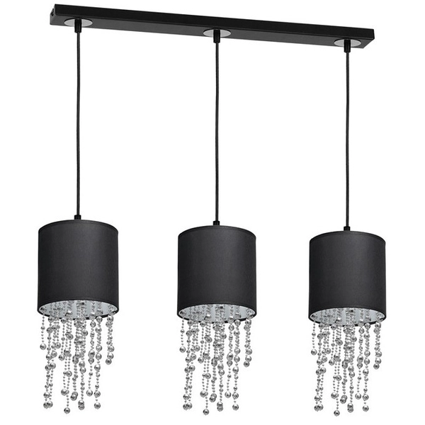 LAMPA wisząca ALMERIA MLP64300 Milagro abażurowa OPRAWA crystal glamour zwis czarny chrom