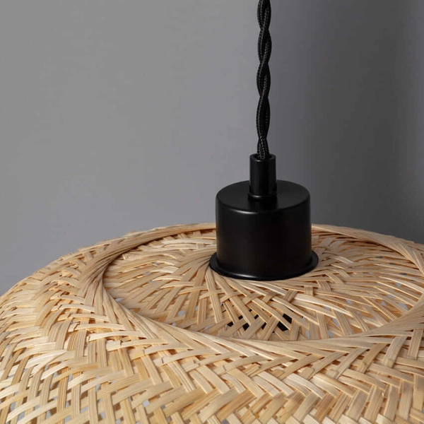 Ekologiczna lampa wisząca kula Boho ABR-NLW28-BH-E27 bambus naturalny