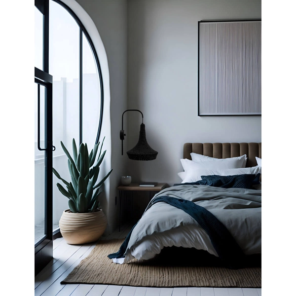 Ścienna lampa bawełniana Mahaka 4031 Shilo z włącznikiem czarna