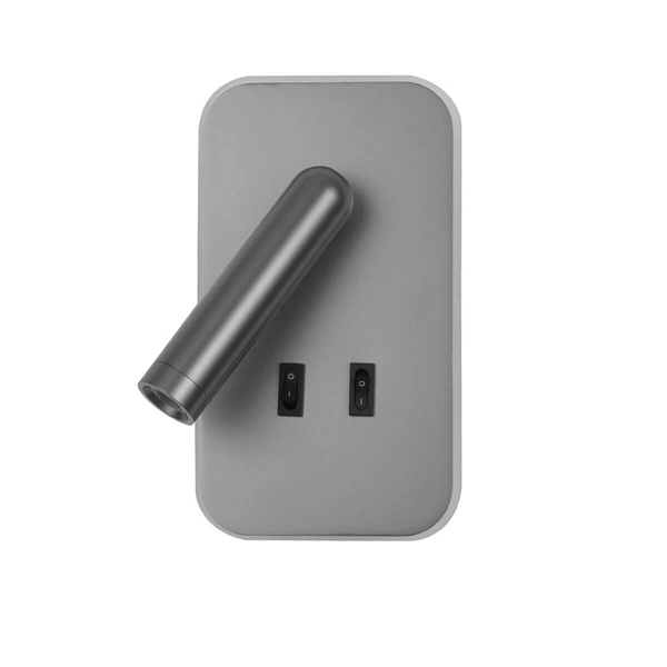 Kinkiet ścienny z regulacją Doria WL-83957-1-GR LED 8W 3000K metalowa szara