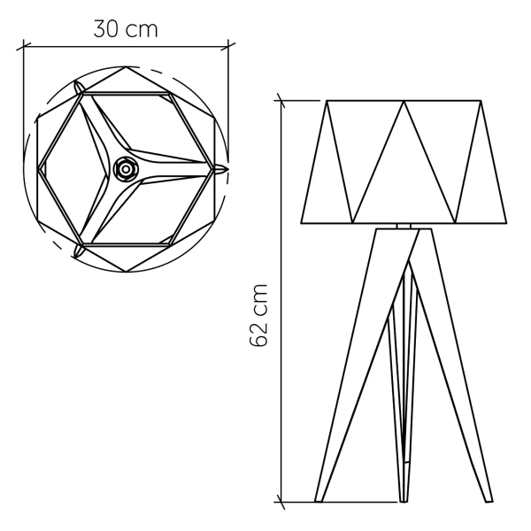 Drewniana lampka stołowa Angular QN-ANGULAR-TL-TEAK brązowy