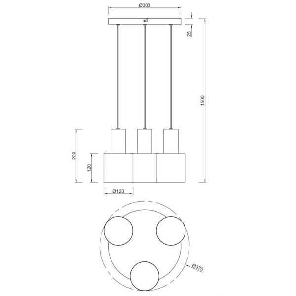 Kaskadowa lampa zwisająca ELIOR DL317319430 czarny brązowy multikolor