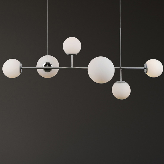 Loftowa LAMPA wisząca VAILANTE PND-31221-6B-CH Italux modernistyczna OPRAWA szklane kule ball zwis chrom