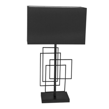 Gabinetowa lampa stojąca Paragon czarna z abażurem na stół