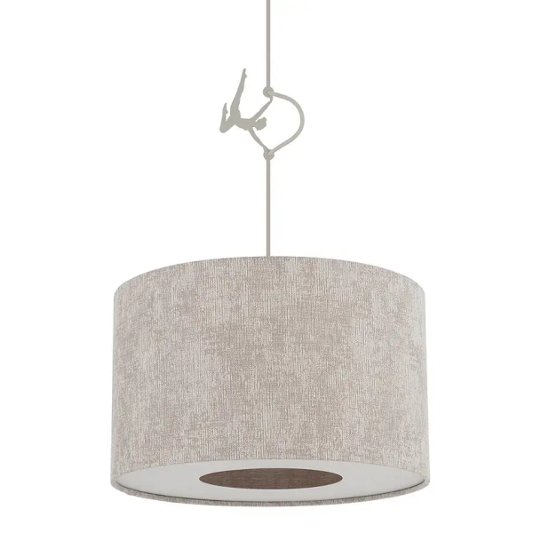 Lampa abażurowa wisząca CEDRO 11664 do salonu beżowa