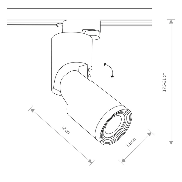 Czarny reflektor Profile Mike 7661 do szynoprzewodu 1-fazowego