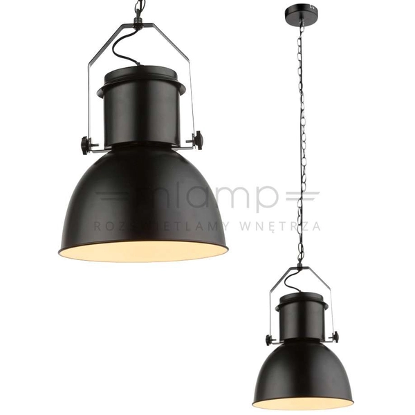 LAMPA wisząca KUTUM 15283 Globo metalowa OPRAWA zwis na łańcuchu loft czarny