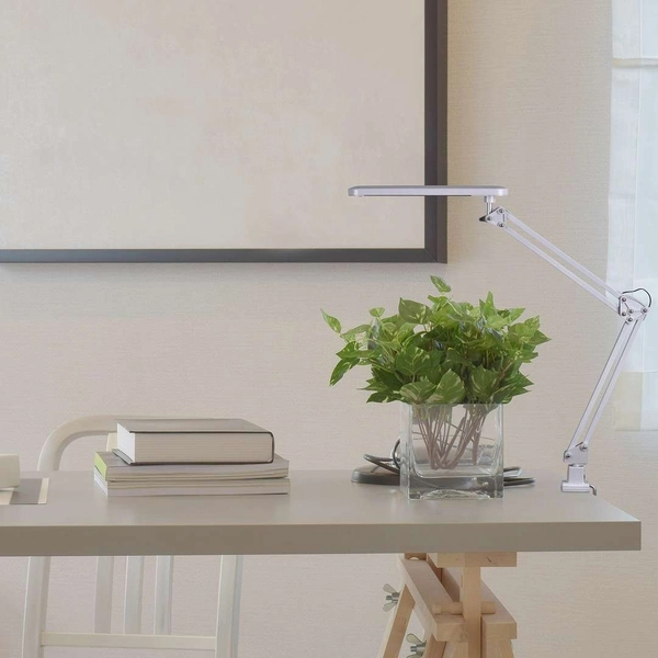 Stojąca LAMPA stołowa RAUL 4420 Rabalux biurkowa LAMPKA industrialna LED 5,6W 4500K srebrna