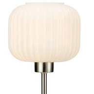 Stołowa LAMPKA stojąca SOBER 108121 Markslojd plisowana LAMPA szklana gabinetowa stal biała