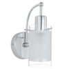 LAMPA ścienna BLEND MBF9489/1 Italux okrągła OPRAWA kinkiet tuba na wysięgniku chrom przezroczysta biała