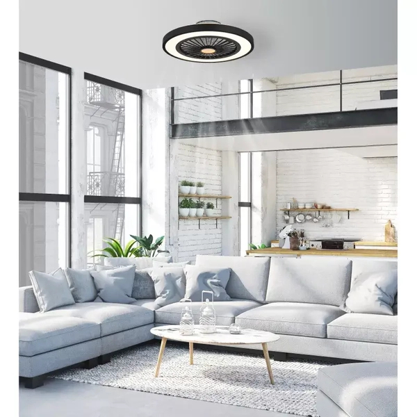 Sufitowa lampa wentylator BLIZZAK 3653 LED 45W 3000-6500K czarny biały