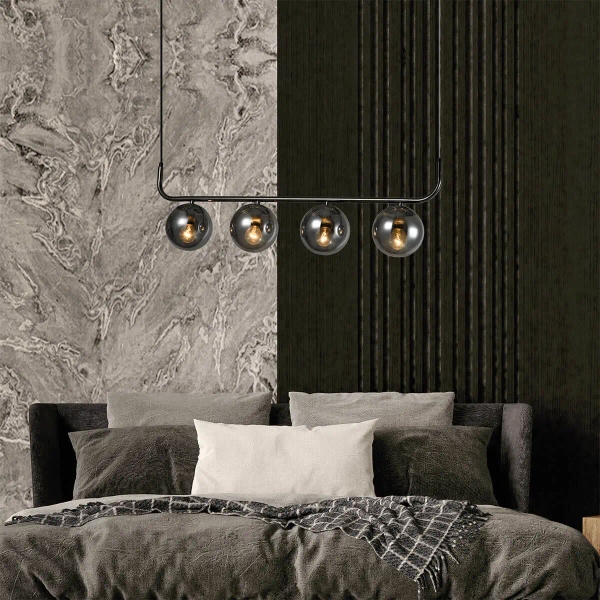 Kulista lampa wisząca Alisa LP-005/4L grafit Light Prestige kule grafit przydymiony