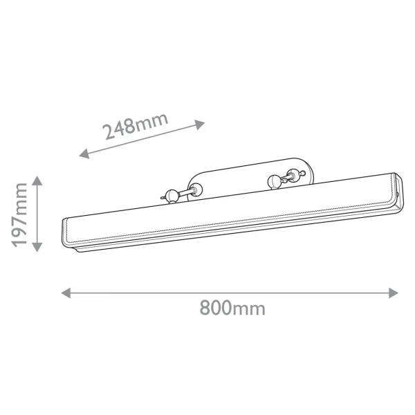 Lampa ścienna galeryjka Valise QN-VALISE-PL-L-VBS-CL LED 30W 2575K mosiądz