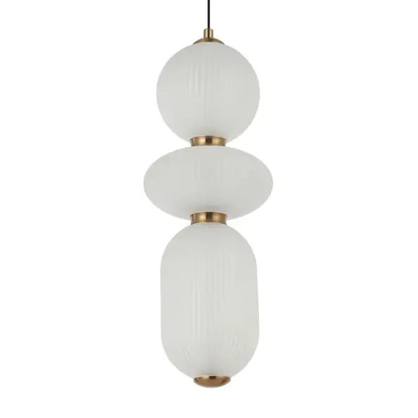 Jadalniana lampa wisząca kule Nico PND-8545-3-AB-WH LED 15W 3000K biała