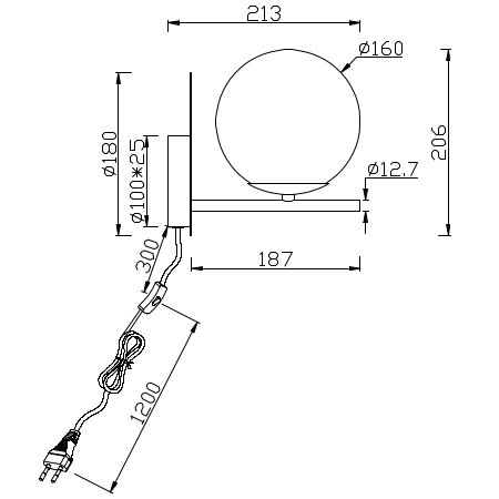 Loftowa LAMPA ścienna NYXIS DL108202000 Trio szklana OPRAWA kinkiet kula mosiądz biała