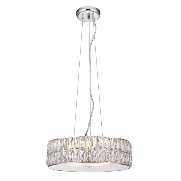 Kryształowa lampa wisząca Verina 76513 Endon LED 5W 3000K okrąg przezroczysty chrom