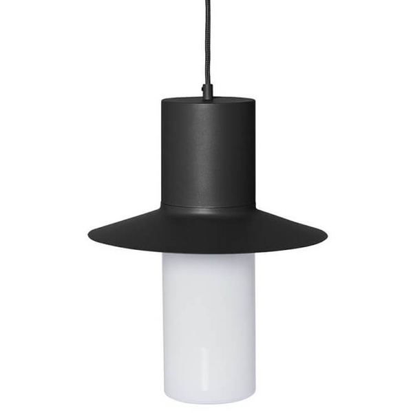 Lampa wisząca kapelusz Caponio CPA122P0 nad wyspę czarna biała