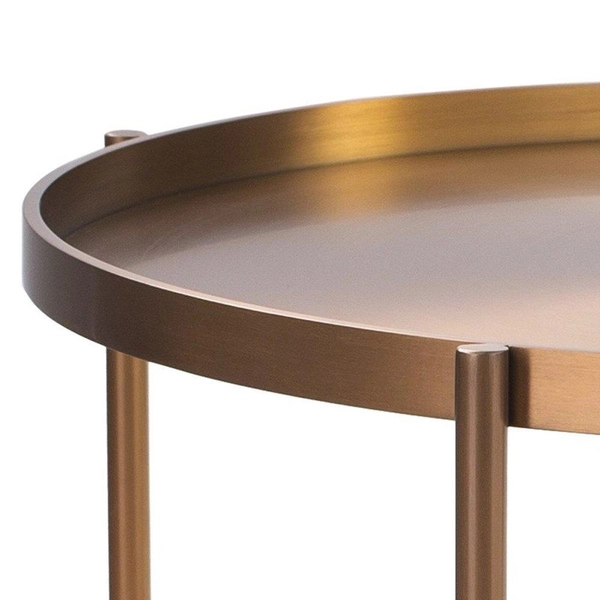 Okrągły stolik kawowy Moon DP-F80 copper Moos do salony miedziany