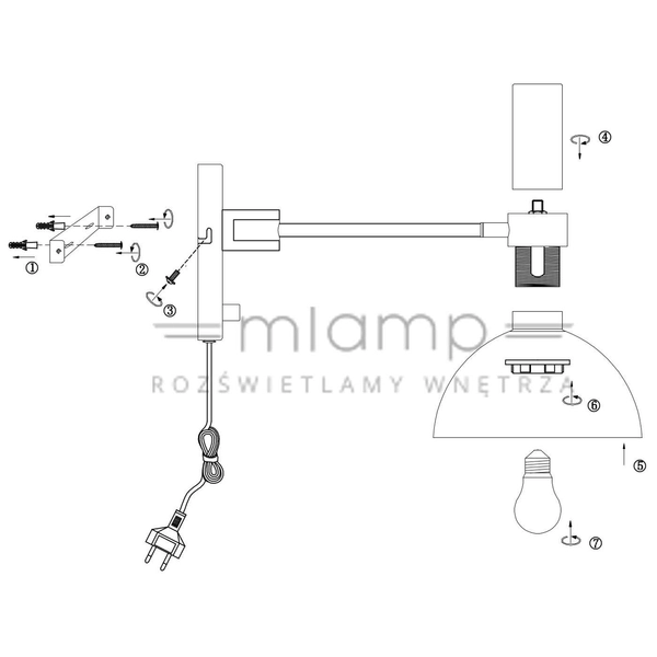 Kinkiet LAMPA ścienna LARRY 106970 Markslojd metalowa OPRAWA kopuła mosiądz czarna