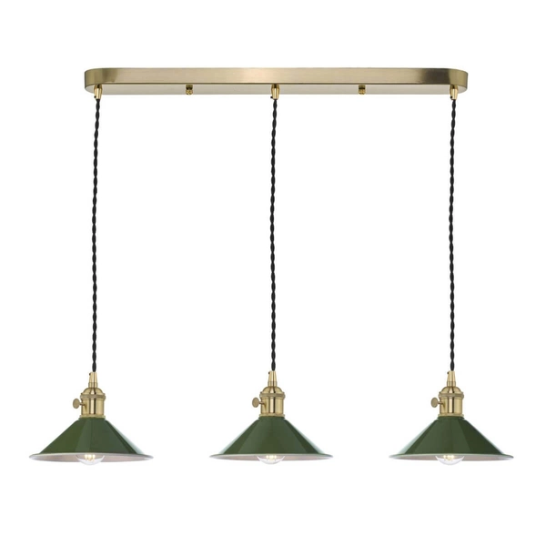 Klasyczna lampa wisząca do jadalni Hadano HAD3640-07 Dar Lighting mosiądz zielona