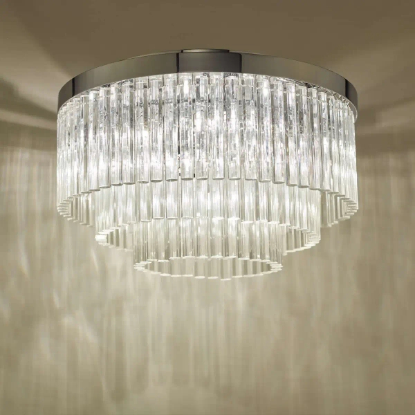 Kryształowy plafon Logan LOG5408 glamour okrągły chrom