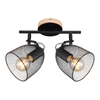 Sufitowa lampa kierunkowa Josina 54034-2 czarna drewno