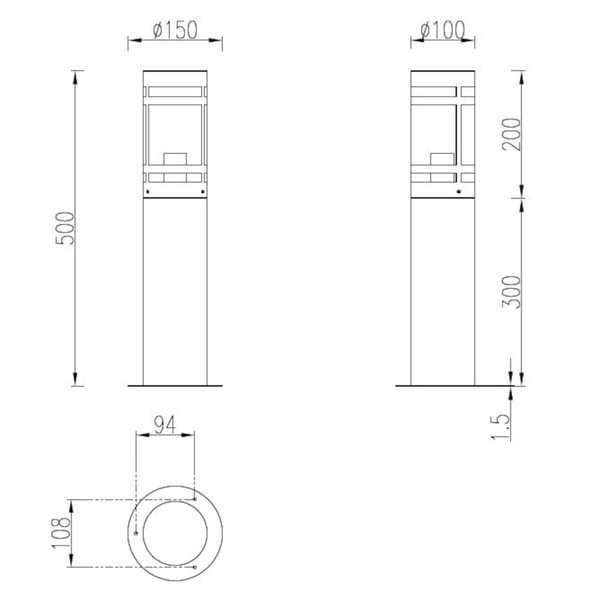 Ogrodowy słupek Paloma R51716142 IP44 tuba metalowy antracyt