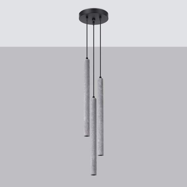 Wisząca lampa Pastelo SL.1273 tubki sople szara czarna