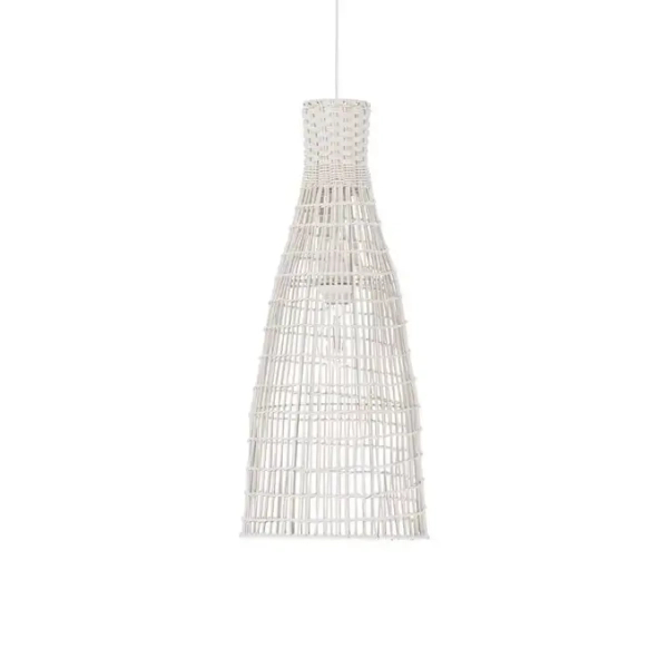 Ratanowa lampa wisząca boho GALIRIO LE45367 skandynawska biała