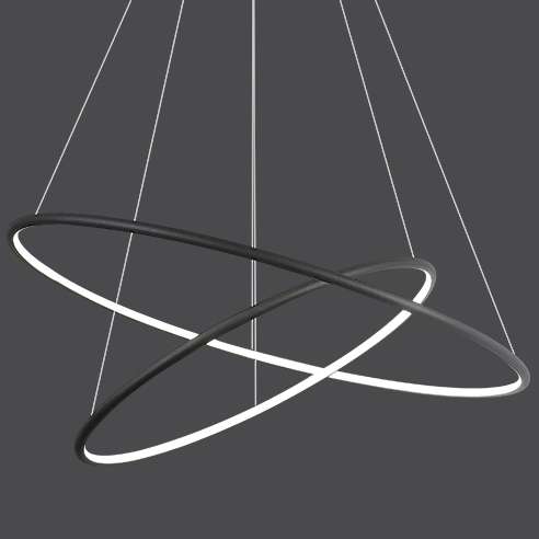 LAMPA wisząca SLIM/000010/4000/B MDECO metalowa OPRAWA okrągły ZWIS LED 53W 4000K do biura czarny OUTLET