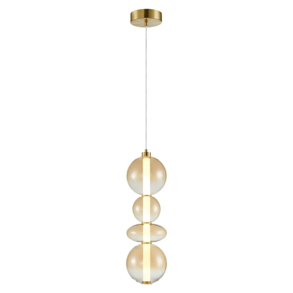 Salonowa lampa wisząca DAPHNE ML0346 LED 36W 3000K bursztynowa złota