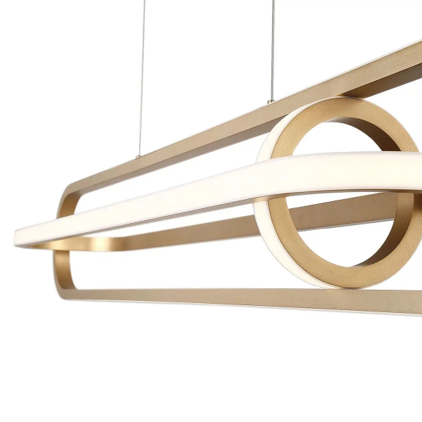 Wisząca lampa owalna Demark QN-DEMARK-LP-BG LED 58W 3000K nad stół złoty