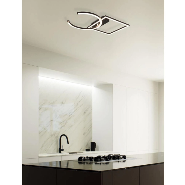 Regulowana LAMPA sufitowa PIVOT R62162132 RL Light metalowa OPRAWA plafon LED 23W 3000K pierścień ruchomy plafoniera czarna mat