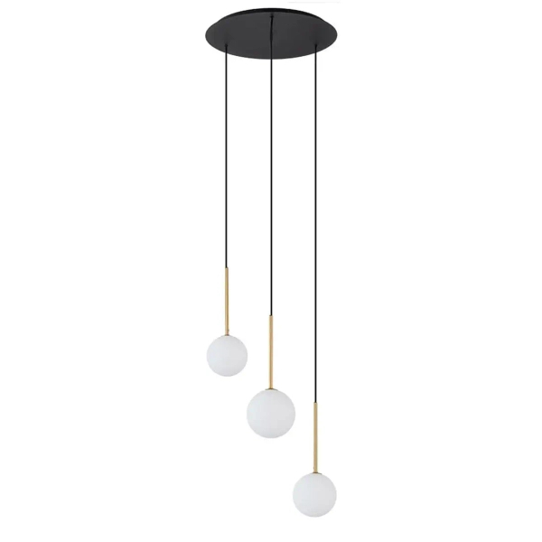 Lampa wisząca potrójna Karo 10304 balls czarna złota